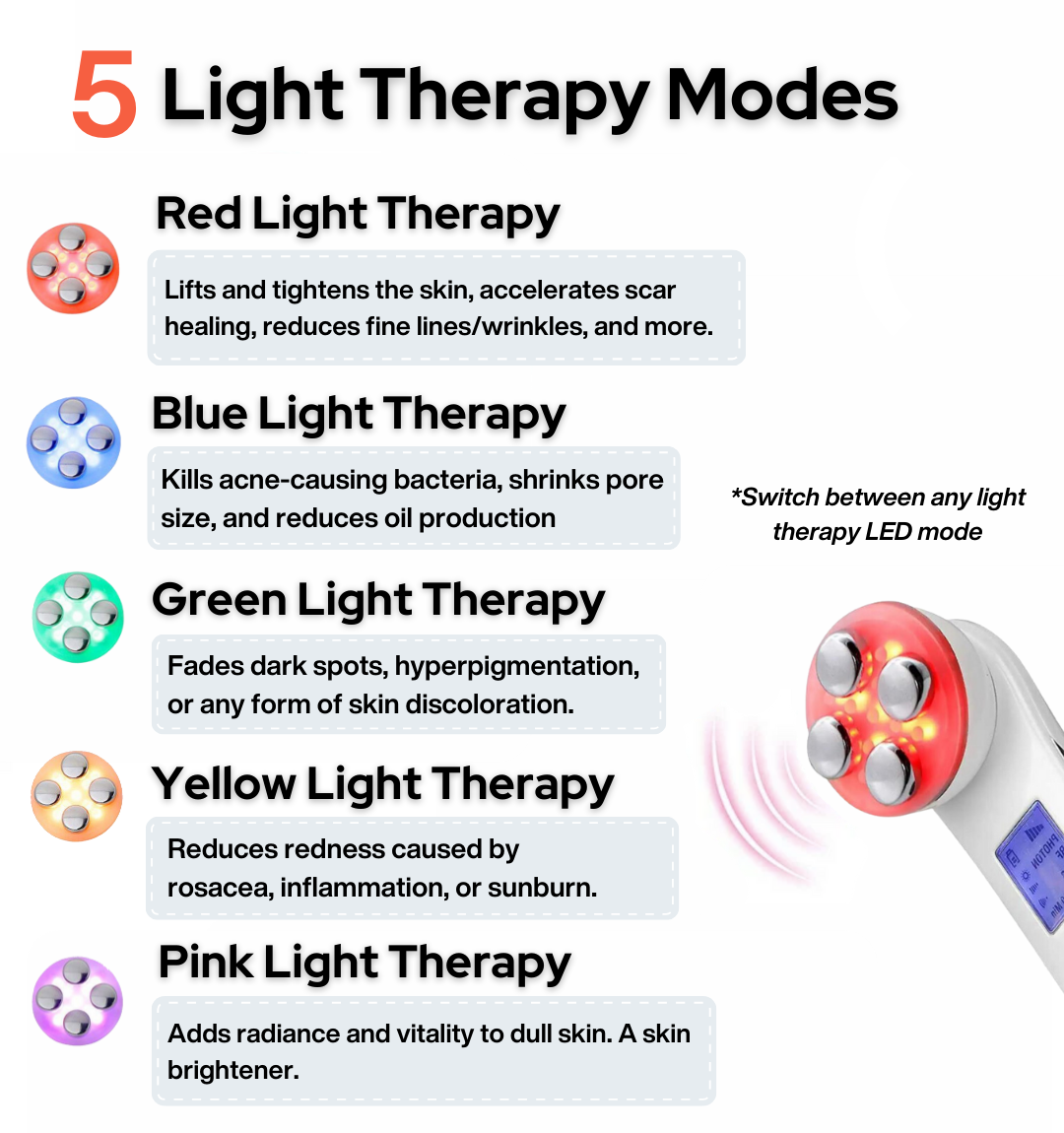 Eclipse Light Therapy Skincare Wand With Red and Green Light